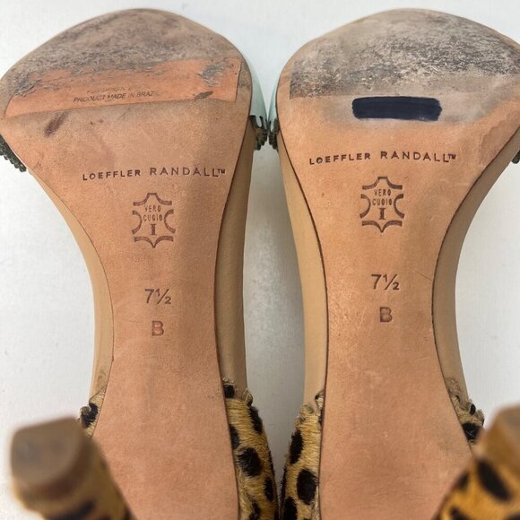 Loeffler Randall D'Orsay Leopard Animal Print Mint Heels Ladies Size 7 1/2 B - Picture 7 of 10